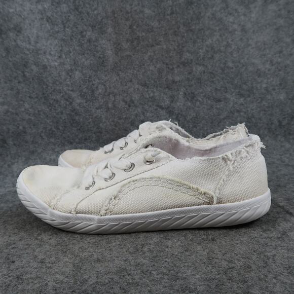 Blu Dor Shoes Womens 8 Sneakers Slip On Casual Canvas White Fabric Trainers - Picture 4 of 12